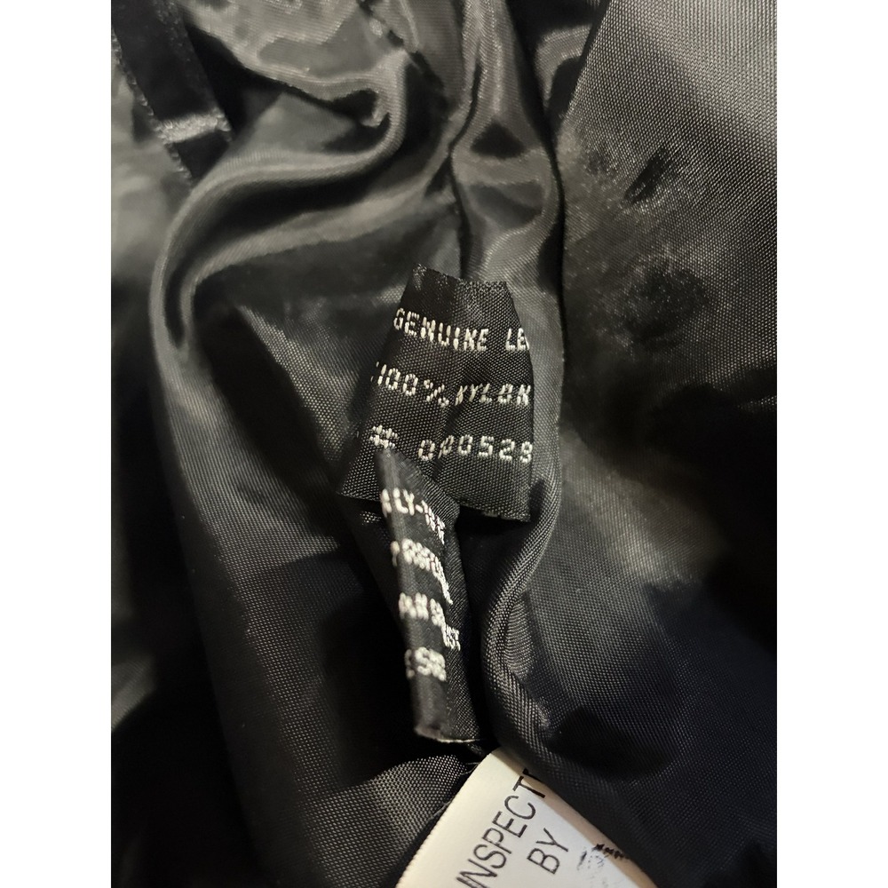 Steve Madden Vintage Y2K Genuine Leather Pants 10 Black Studded Moto Rocker - Picture 15 of 15